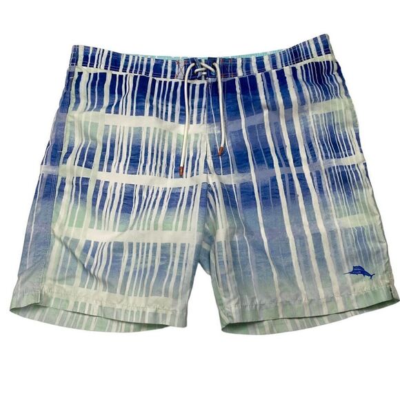 Tommy Bahama Trunks Men's 40 waist Swim Shorts Blue Lined Drawstring Men L@@K - Picture 1 of 5